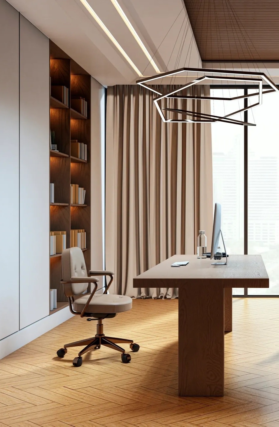 Elegant mid-century modern private office